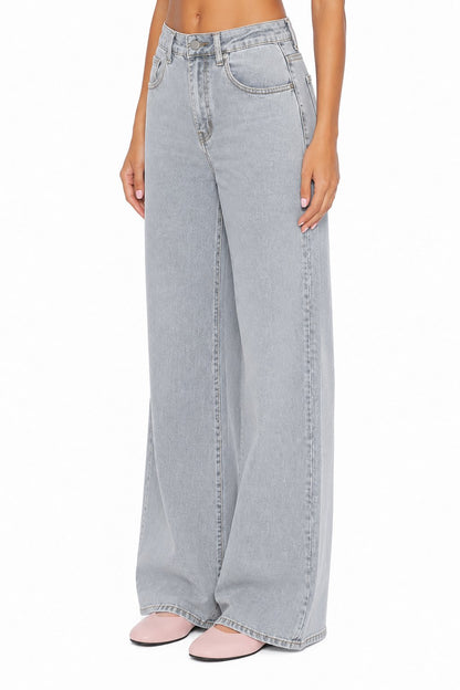 Sunzel Womens Bow Embroidered Wide Leg Jeans High Waisted Denim Pants Pocket Smoothing Loose Casual Straight Jeans