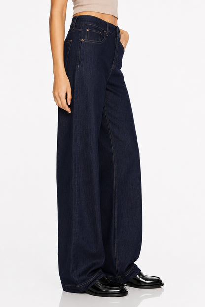 Sunzel Womens Trouser Wide Leg Jeans High Waisted Denim Pants, Dark Wash Loose Long Street Jeans with Pockets