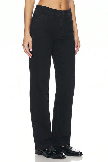 Sunzel Women's High Waisted Wide Leg Jeans Black Denim Pants, Relaxed Straight Leg Jeans with Pockets, Casual Vintage Loose Fit Jeans
