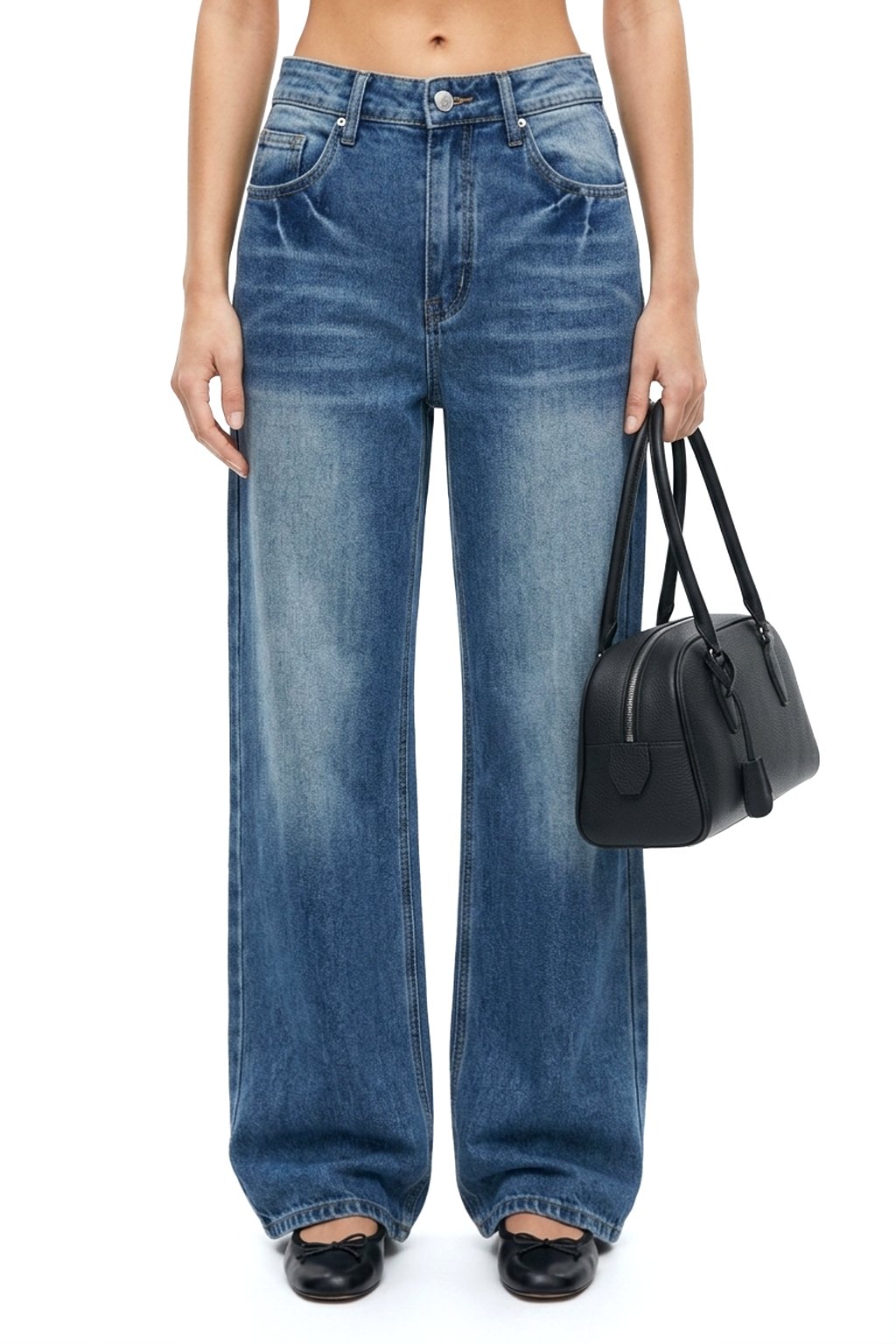 Sunzel Womens Wide Leg Jeans High Waisted Denim Pants, Loose Straight Vintage Jeans with Pockets Casual Streetwear