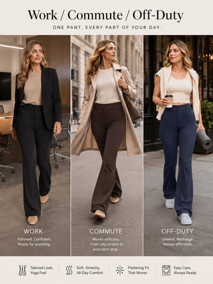Sunzel Womens Mini Flare Dress Pants Hidden Butt Scrunch Work Trouser