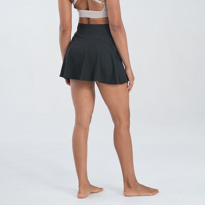 Summer high rise tennis black athletic skorts for women skirts with shorts