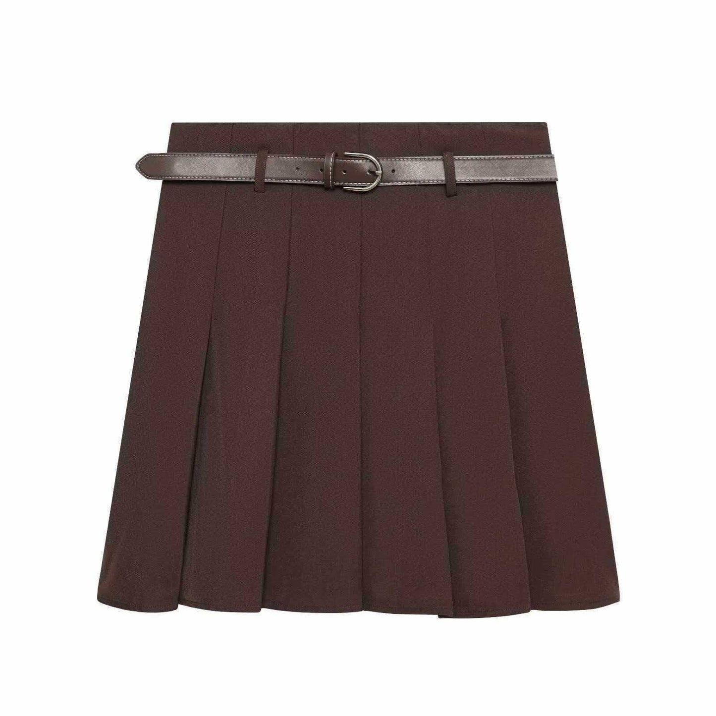 Sunzel Womens Belted Pleated Mini Skirt High Waisted A Line Skirt Smoothing Fall Winter Y2K Casual Going Out Party Skirt