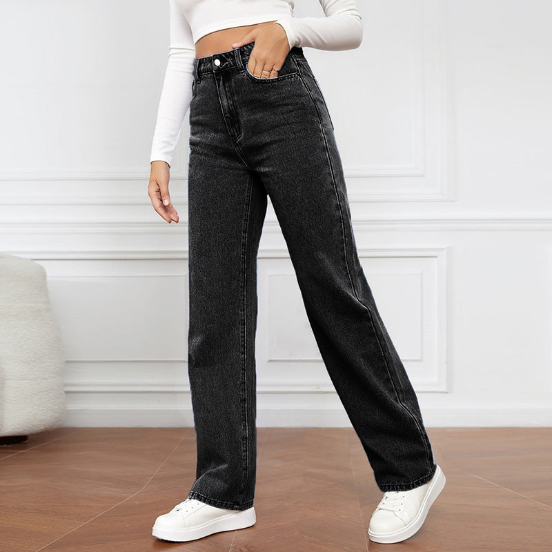 Sunzel Womens High Waisted Straight Leg Jeans Denim Pants Pocket Smoothing Casual Vintage Everyday Long Jeans