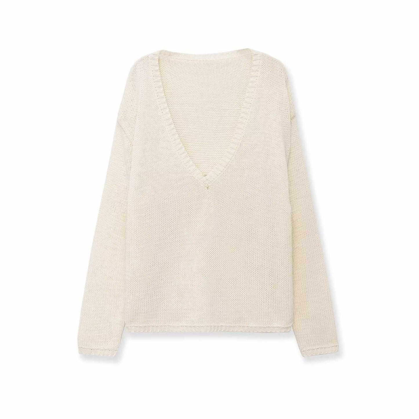 Sunzel Womens Sweater Coat V Neck Knit Pullover Long Sleeve Loose Fit Lightweight Fall Winter Casual Layering Top