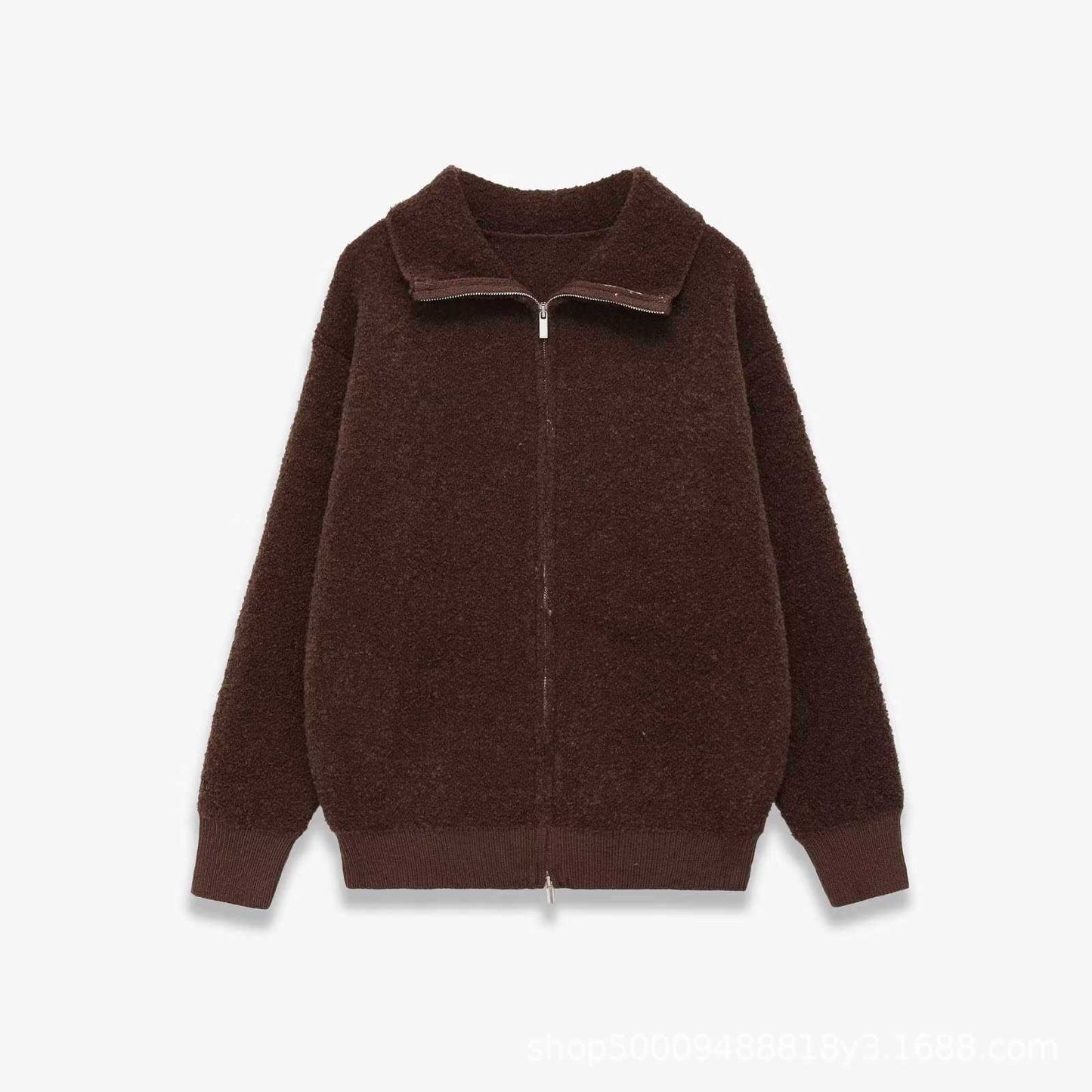 Sunzel Womens Bomber Jacket Fuzzy Fleece Zip Up Sherpa Collar Long Sleeve Fall Winter Warm Casual Outerwear