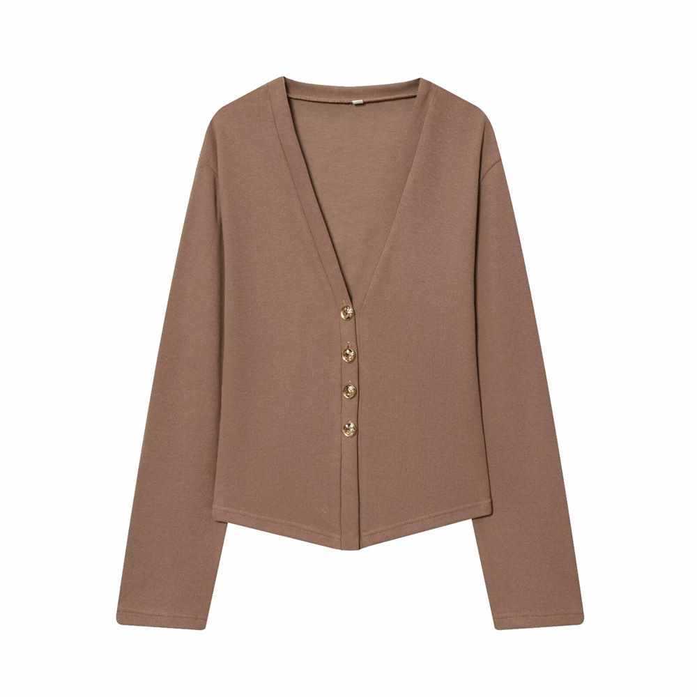 Sunzel Womens Sweater Coat V Neck Button Down Short Cardigan Long Sleeve Smoothing Fall Winter Casual Layering Top