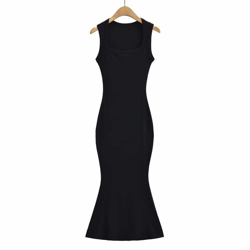 Sunzel Womens Tank Maxi Dress Sleeveless Mermaid Hem Bodycon Dress Square Neck Smoothing Summer Going Out Casual Party Dress