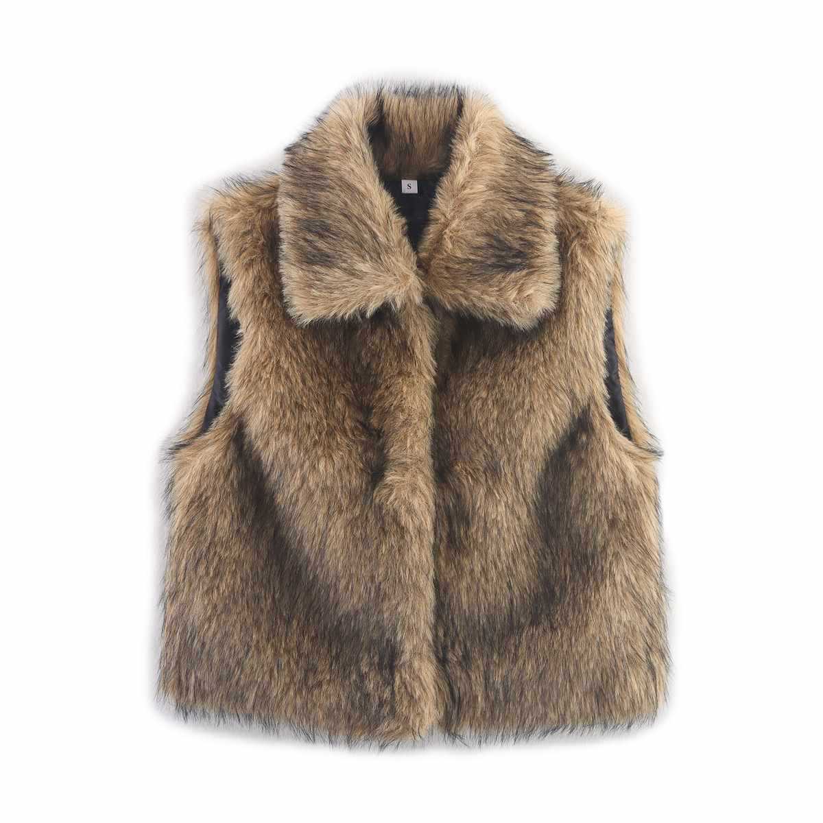 Sunzel Womens Faux Fur Vest Sleeveless Open Front Jacket Soft Plush Smoothing Winter Going Out Layering Coat with Pockets