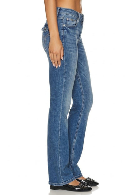 Sunzel Womens Embroidered Bootcut Jeans High Waisted Flare Denim Pants Pocket Smoothing Slim Retro Casual Jeans