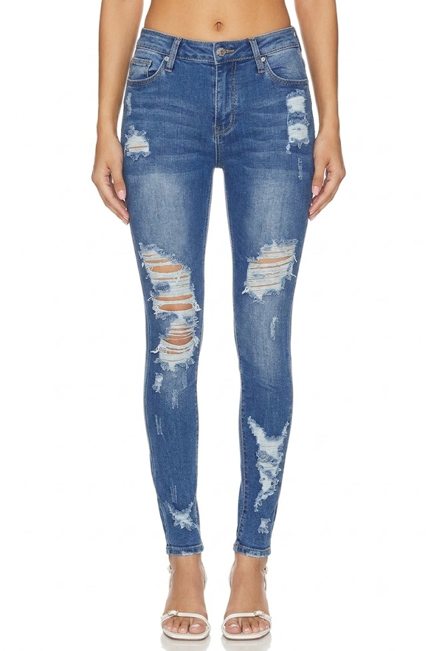 Sunzel Womens Ripped Skinny Jeans High Waisted Stretch Denim Pants, Distressed Ankle Jeans Slim Fit Casual Going Out Denim