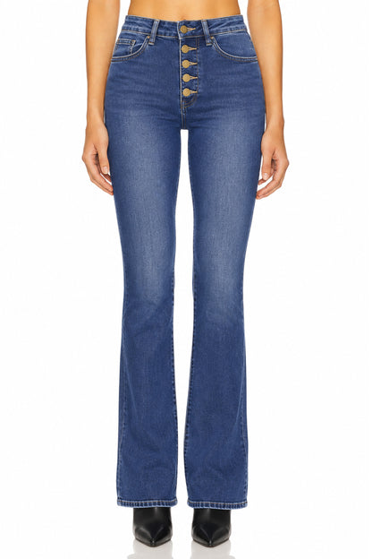 Sunzel Women's High Waisted Flare Jeans Button Fly Denim Pants, Butt Lifting Bootcut Jeans with Pockets, Slim Fit Full Length Jeans