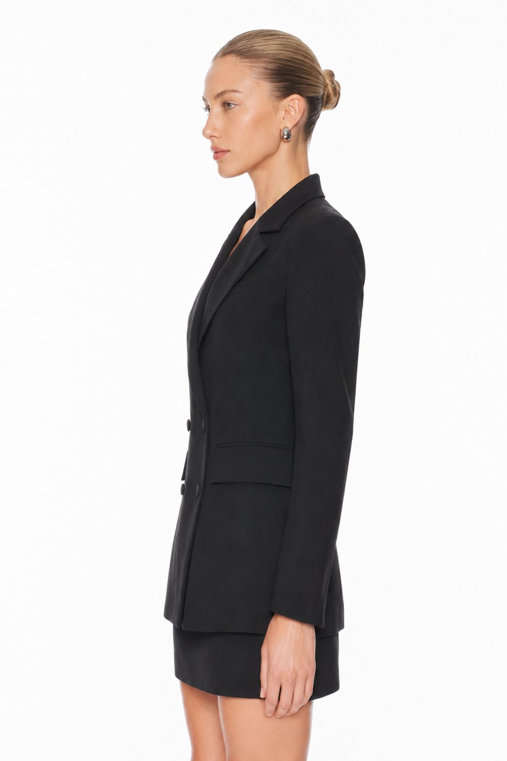 Sunzel Womens Black Double Breasted Blazer Coat Slim Fit Lapel Long Sleeve Dressy Office Jacket with Flap Pockets
