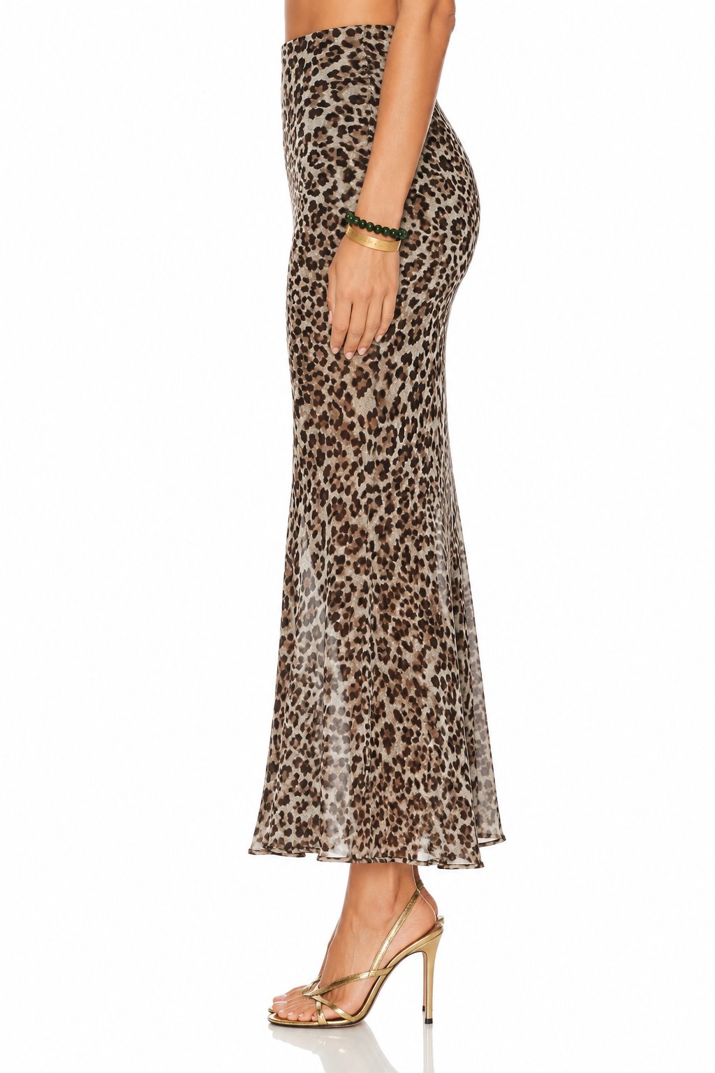 Sunzel Women's High Waisted Leopard Maxi Skirt Mermaid Bodycon Skirt, Sheer Hem Animal Print Long Skirt for Going Out Party