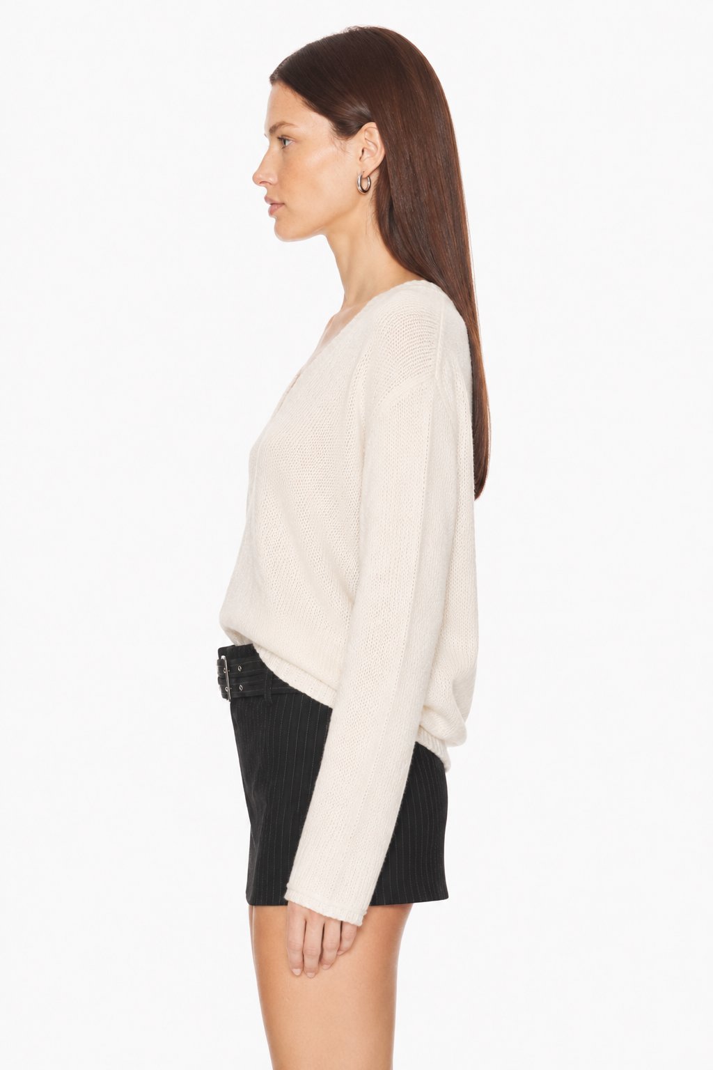 Sunzel Womens V Neck Knit Pullover Sweater Long Sleeve Loose Fit Lightweight Fall Winter Casual Top