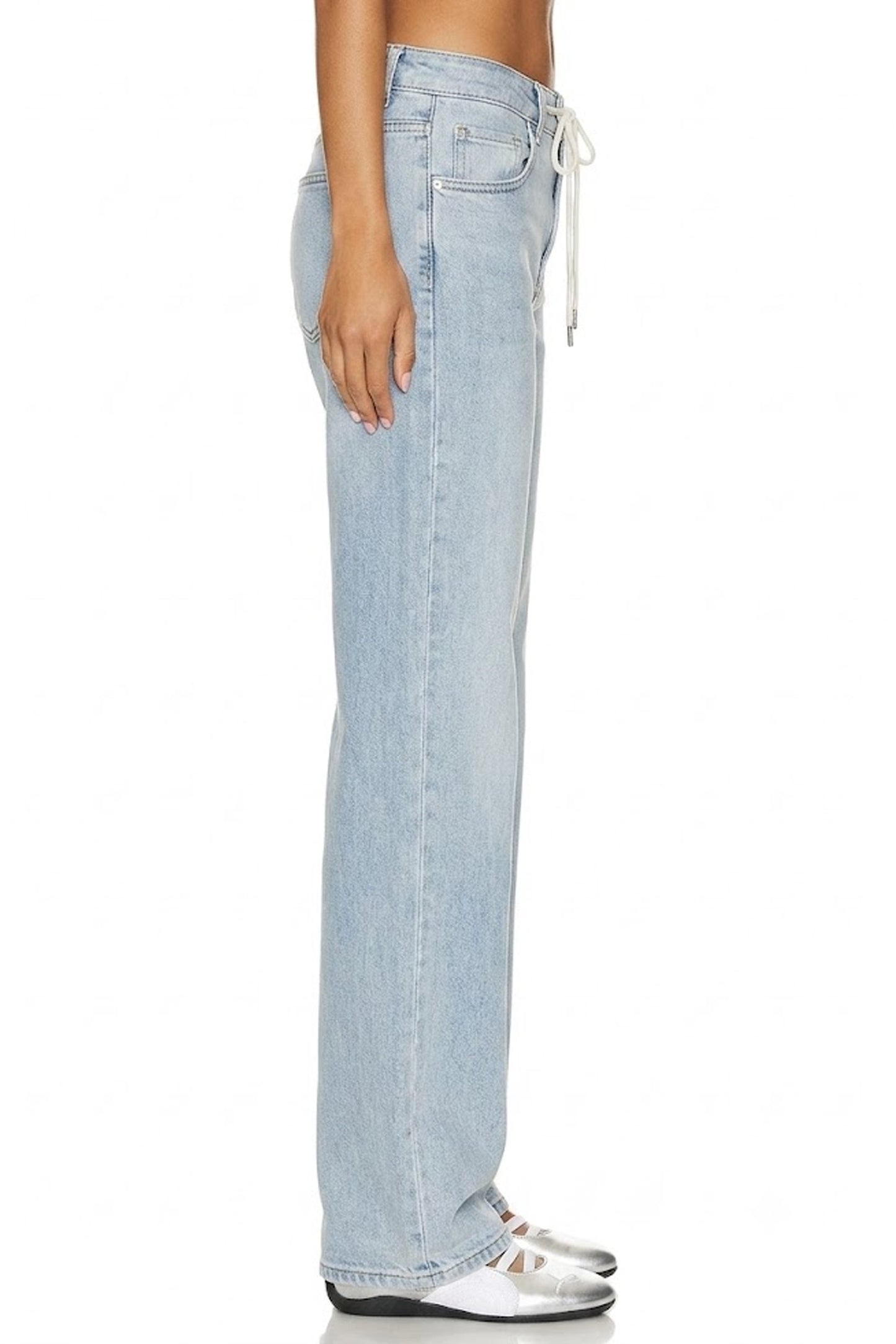 Sunzel Womens Lace Up Front Wide Leg Jeans High Waisted Denim Pants, Light Wash Loose Straight Jeans with Pockets Vintage Streetwear