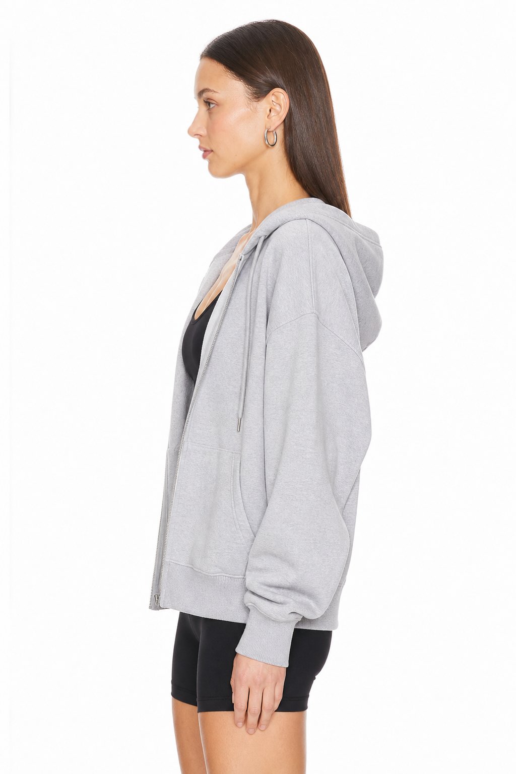 Sunzel Women's Oversized Zip Up Hoodie Sweatshirt, Drawstring Full Zip Hooded Jacket, Long Sleeve Casual Fall Outerwear with Pockets