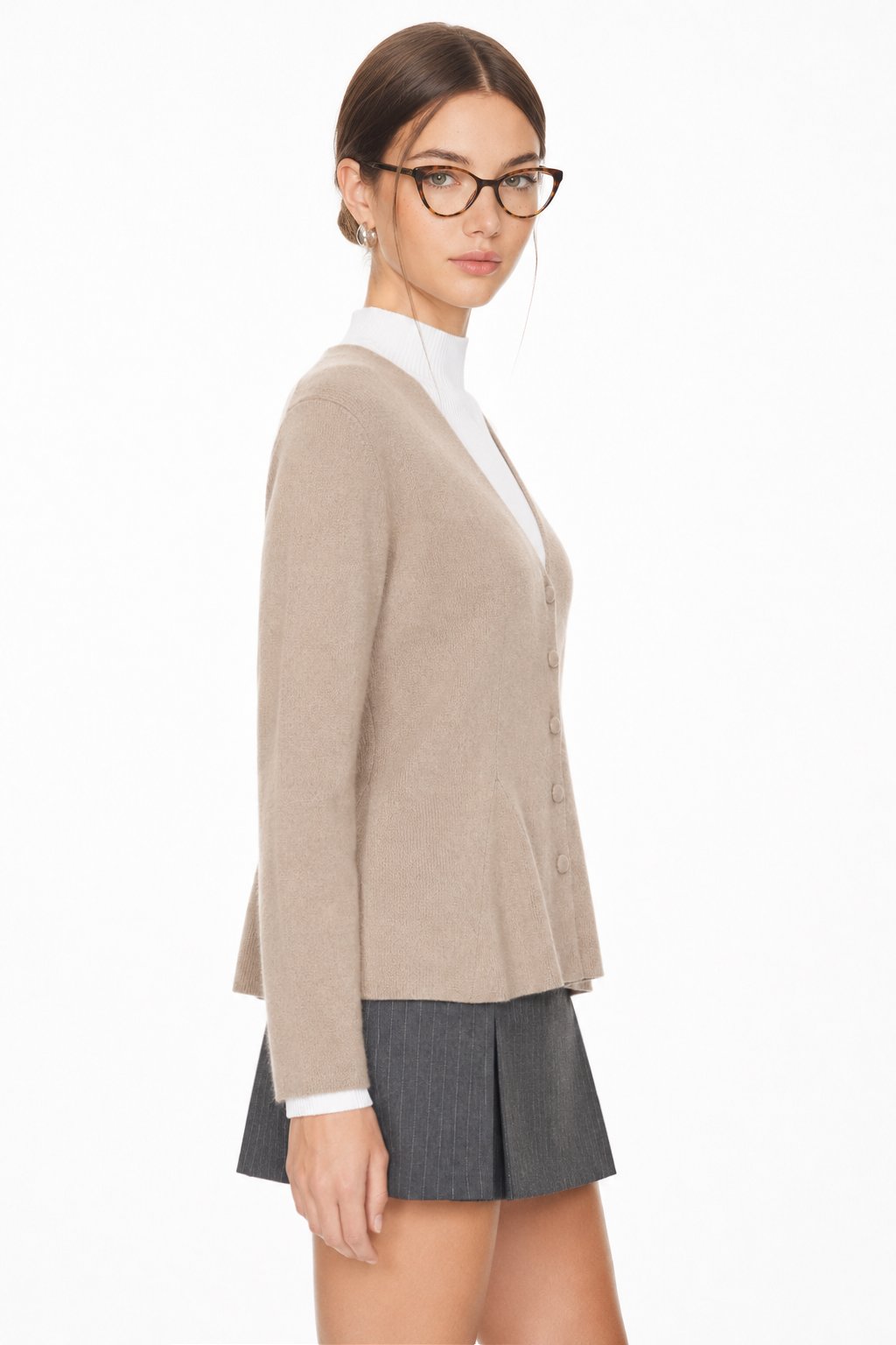Sunzel Womens Sweater Coat V Neck Button Down Knit Cardigan Peplum Hem Long Sleeve Fall Winter Dressy Casual Jacket