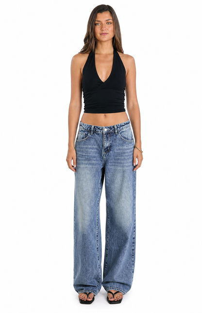 Sunzel Womens Heart Pocket Baggy Jeans High Waisted Wide Leg Denim Pants Smoothing Casual Y2K Vintage Going Out Jeans