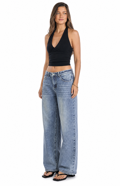 Sunzel Womens Heart Pocket Baggy Jeans High Waisted Wide Leg Denim Pants Smoothing Casual Y2K Vintage Going Out Jeans