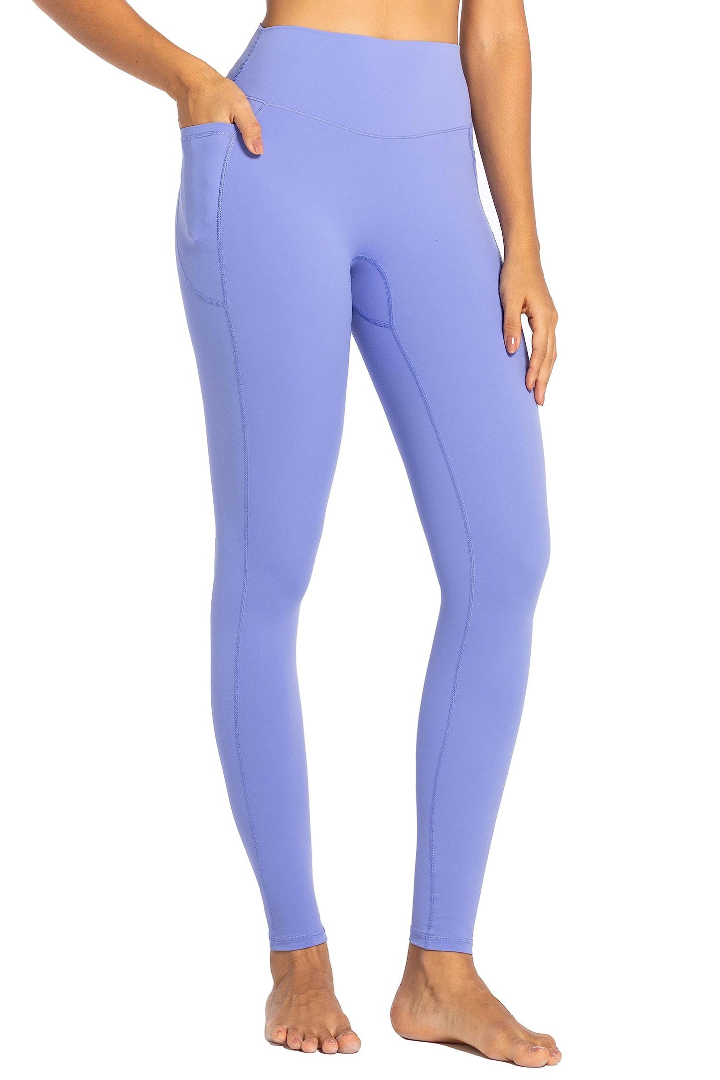 No Front Seam Workout Leggings for Women with Pockets