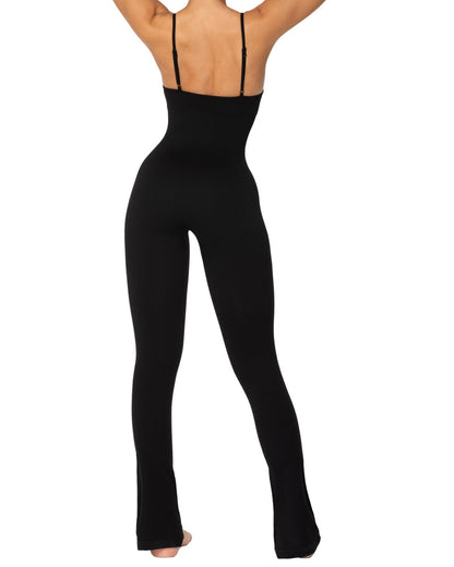 Women's Seamless Flared Jumpsuit with Built-in Bra