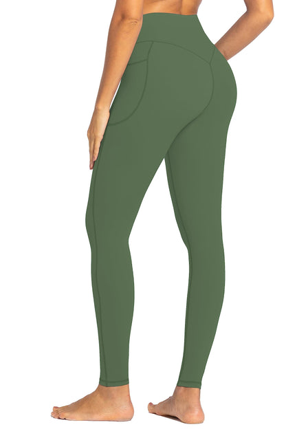 No Front Seam Workout Leggings for Women with Pockets