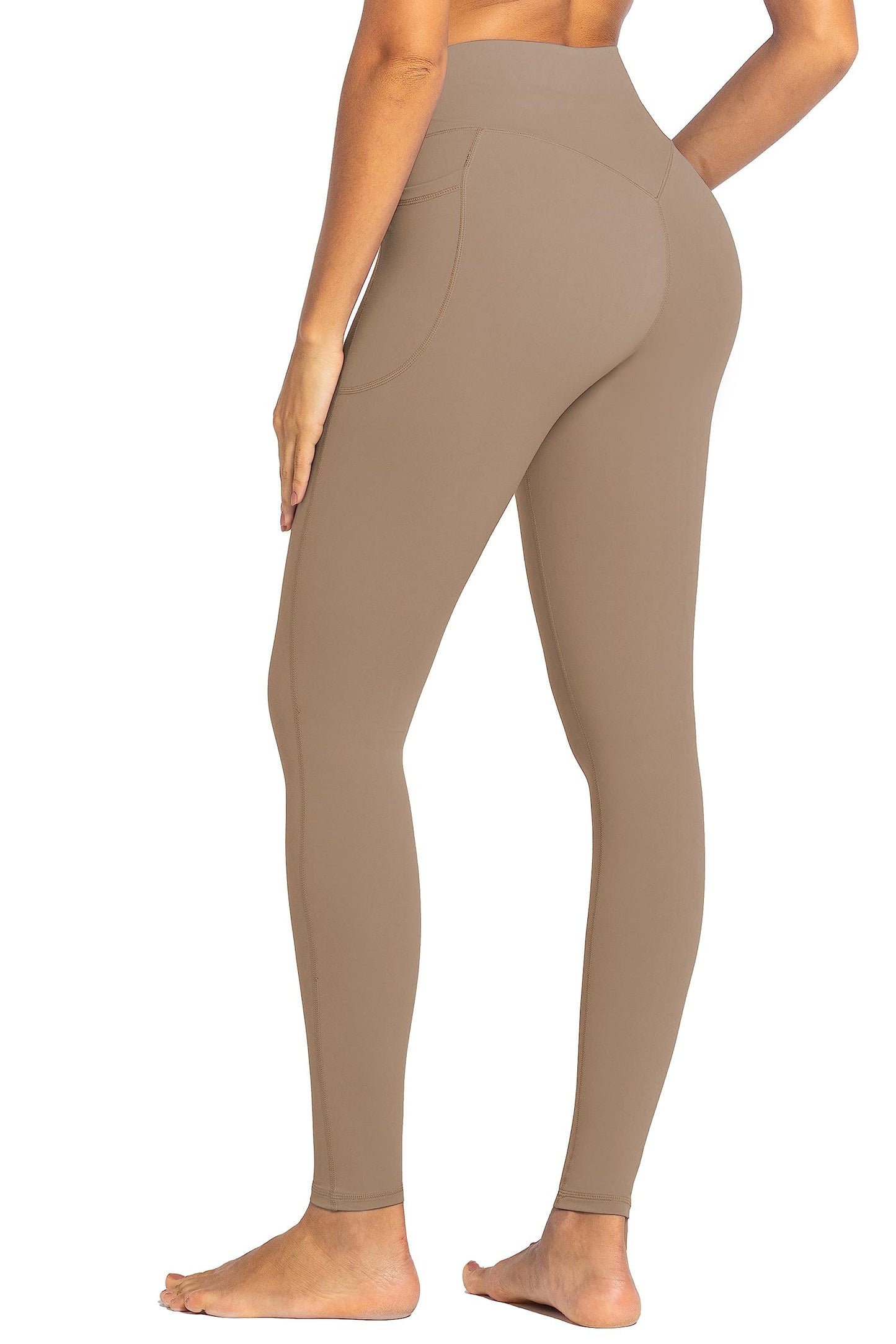 No Front Seam Workout Leggings for Women with Pockets