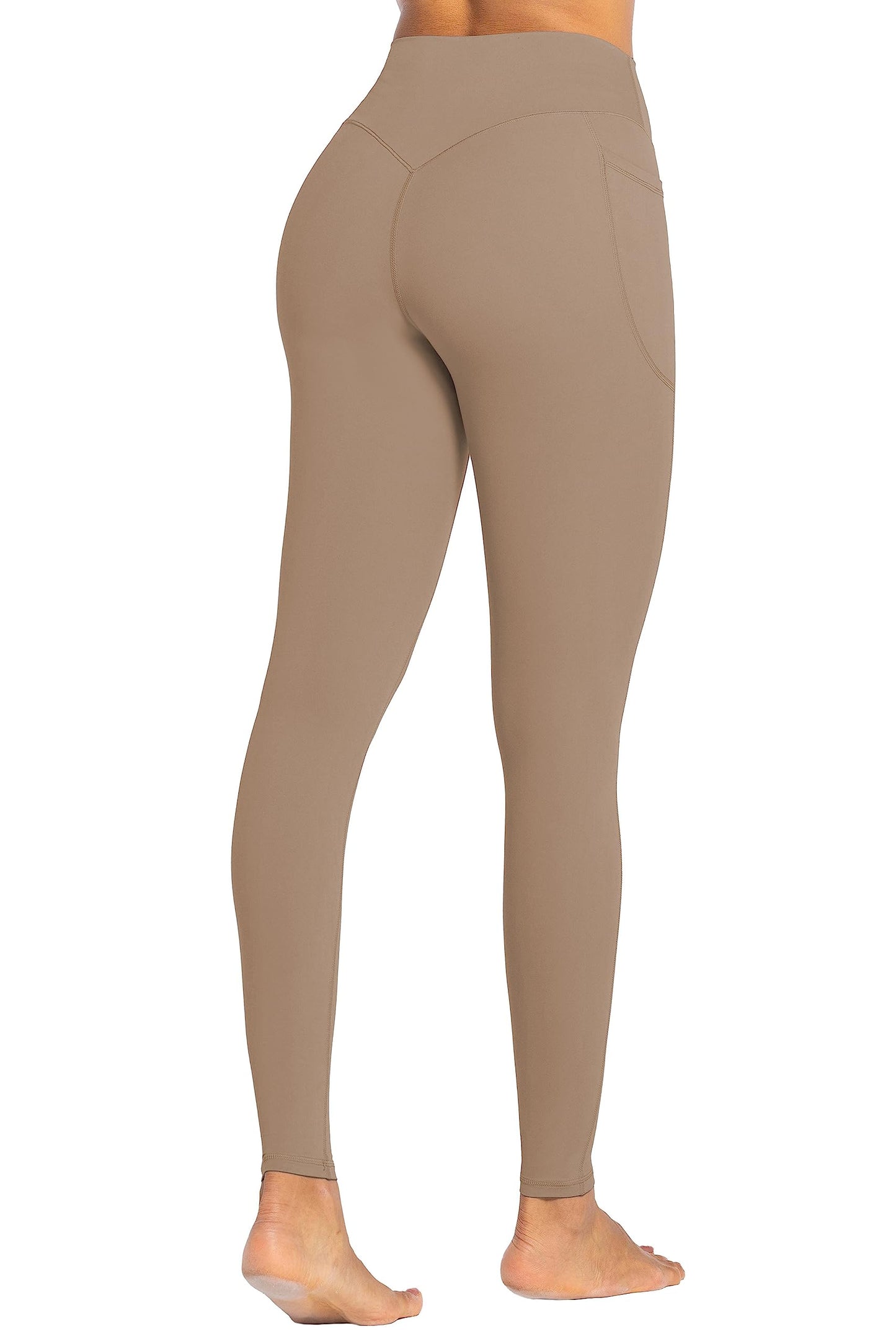 No Front Seam Workout Leggings for Women with Pockets