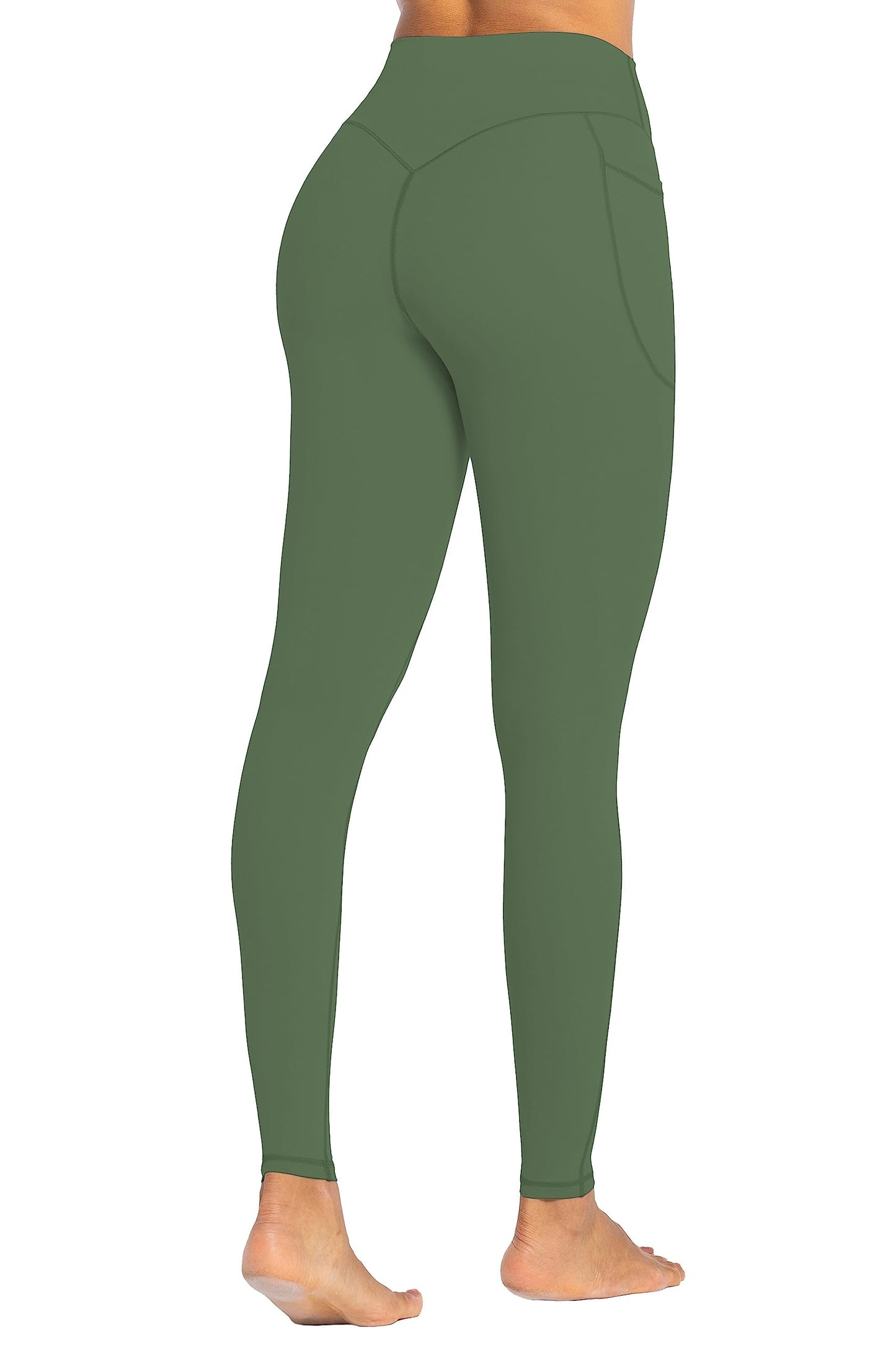 No Front Seam Workout Leggings for Women with Pockets