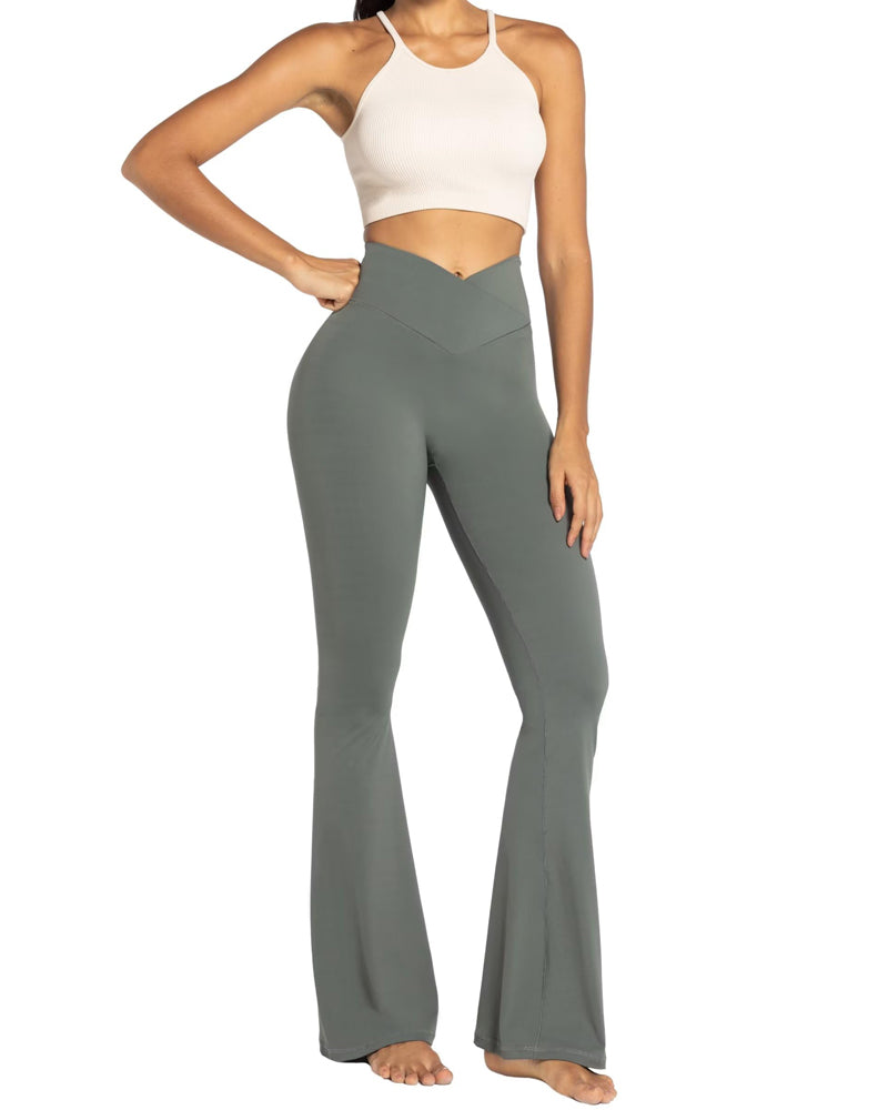 Buy Sunzel Womens Flare Leggings with Tummy Control Crossover Waist and Wide  Leg Online at desertcartCyprus