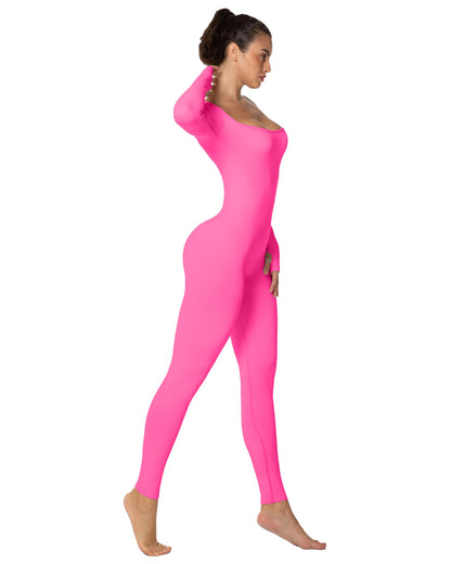Square neck long sleeve jumpsuits