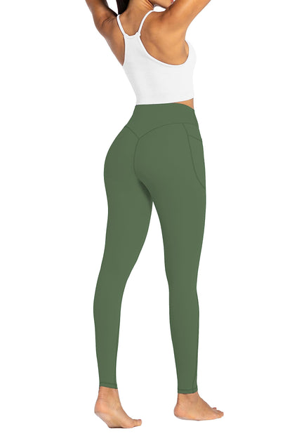 No Front Seam Workout Leggings for Women with Pockets