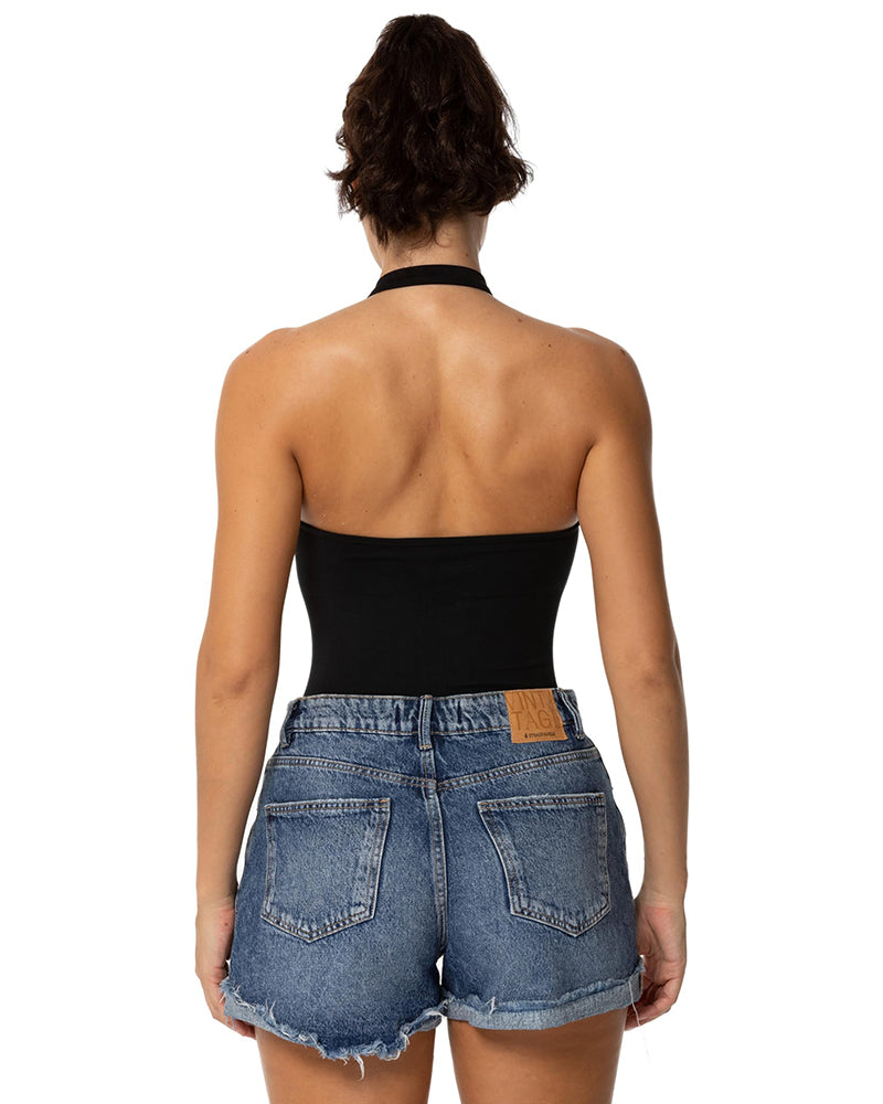 Women's Backless Bodysuit Seamless Ribbed Body Shaping Bodysuit