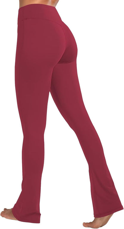 Sunzel High Waist Mini Flared Leggings for Women, Tummy Control Casual Flare Yoga Pants for Yoga Workout Gym