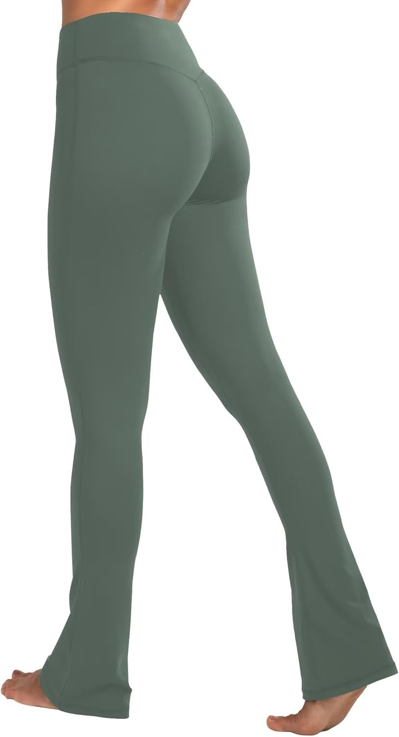 Sunzel High Waist Mini Flared Leggings for Women, Tummy Control Casual Flare Yoga Pants for Yoga Workout Gym