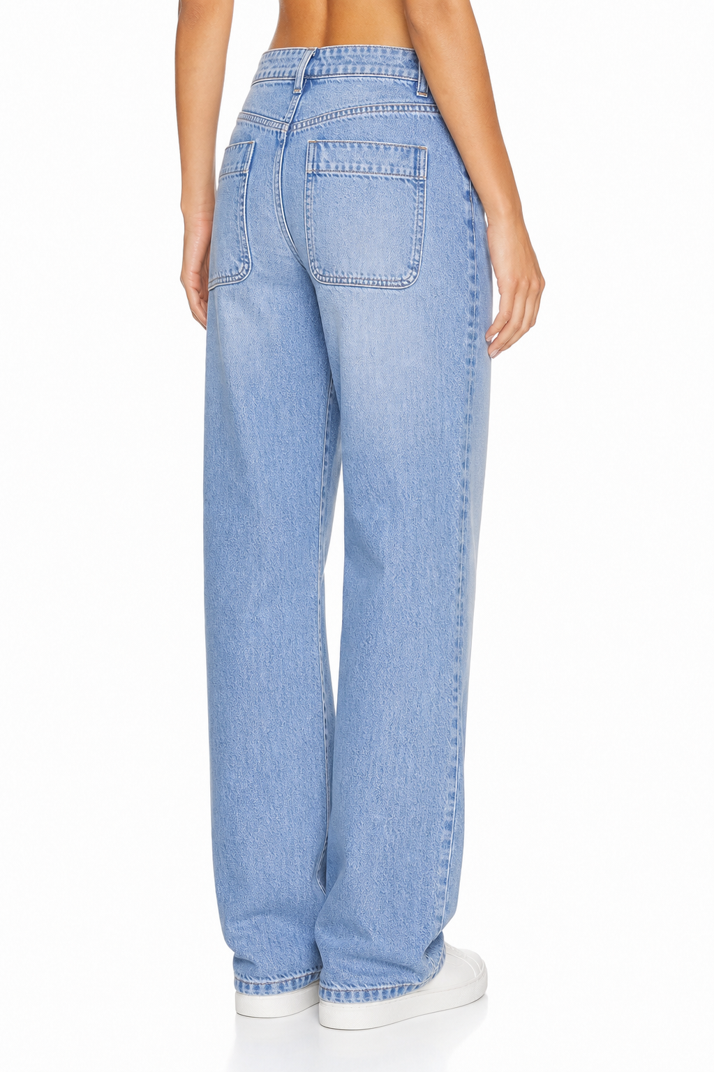Sunzel Womens Cropped Wide Leg Jeans High Waisted Denim Pants Pocket Smoothing Relaxed Straight Casual Jeans