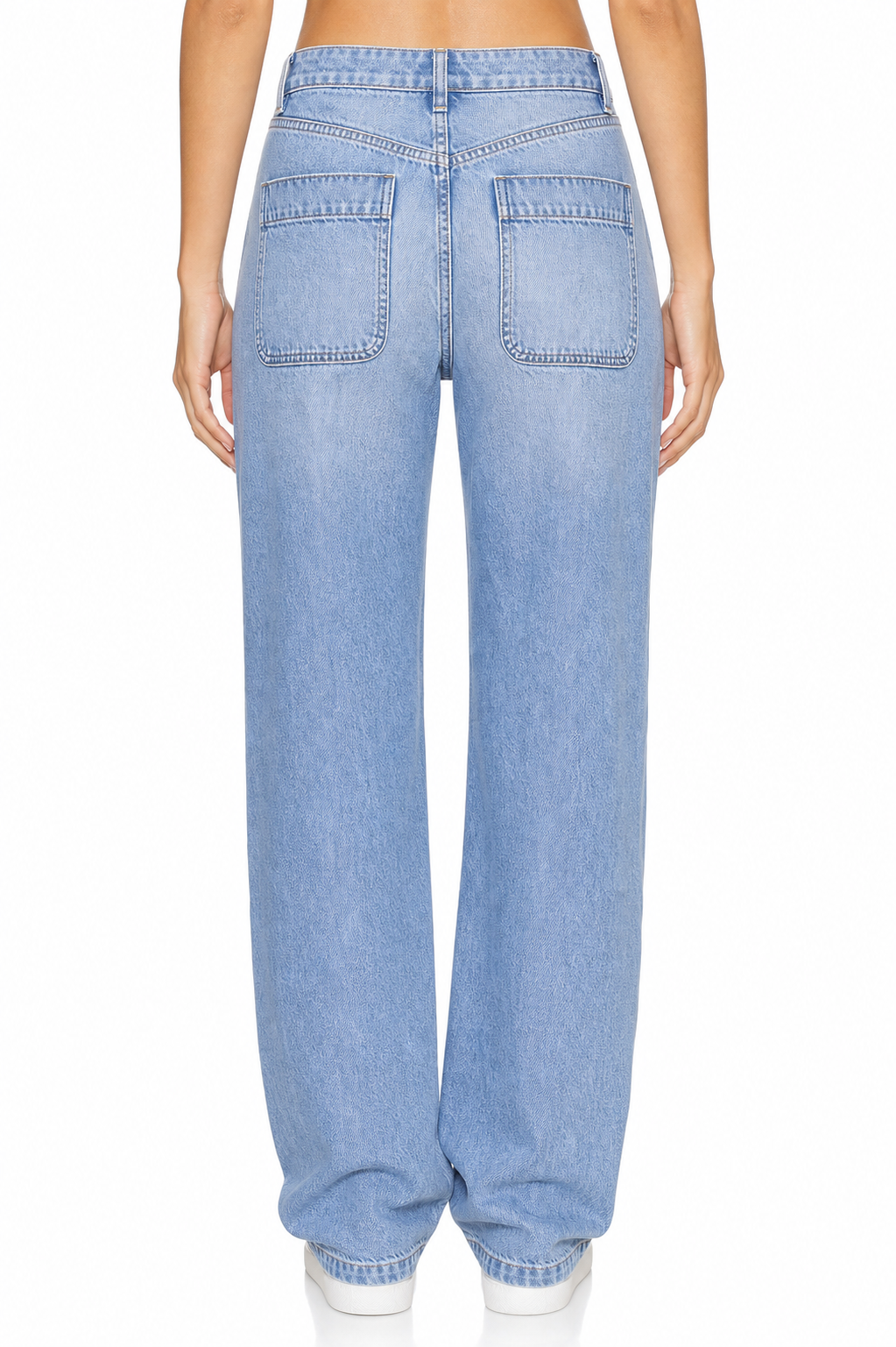 Sunzel Womens Cropped Wide Leg Jeans High Waisted Denim Pants Pocket Smoothing Relaxed Straight Casual Jeans