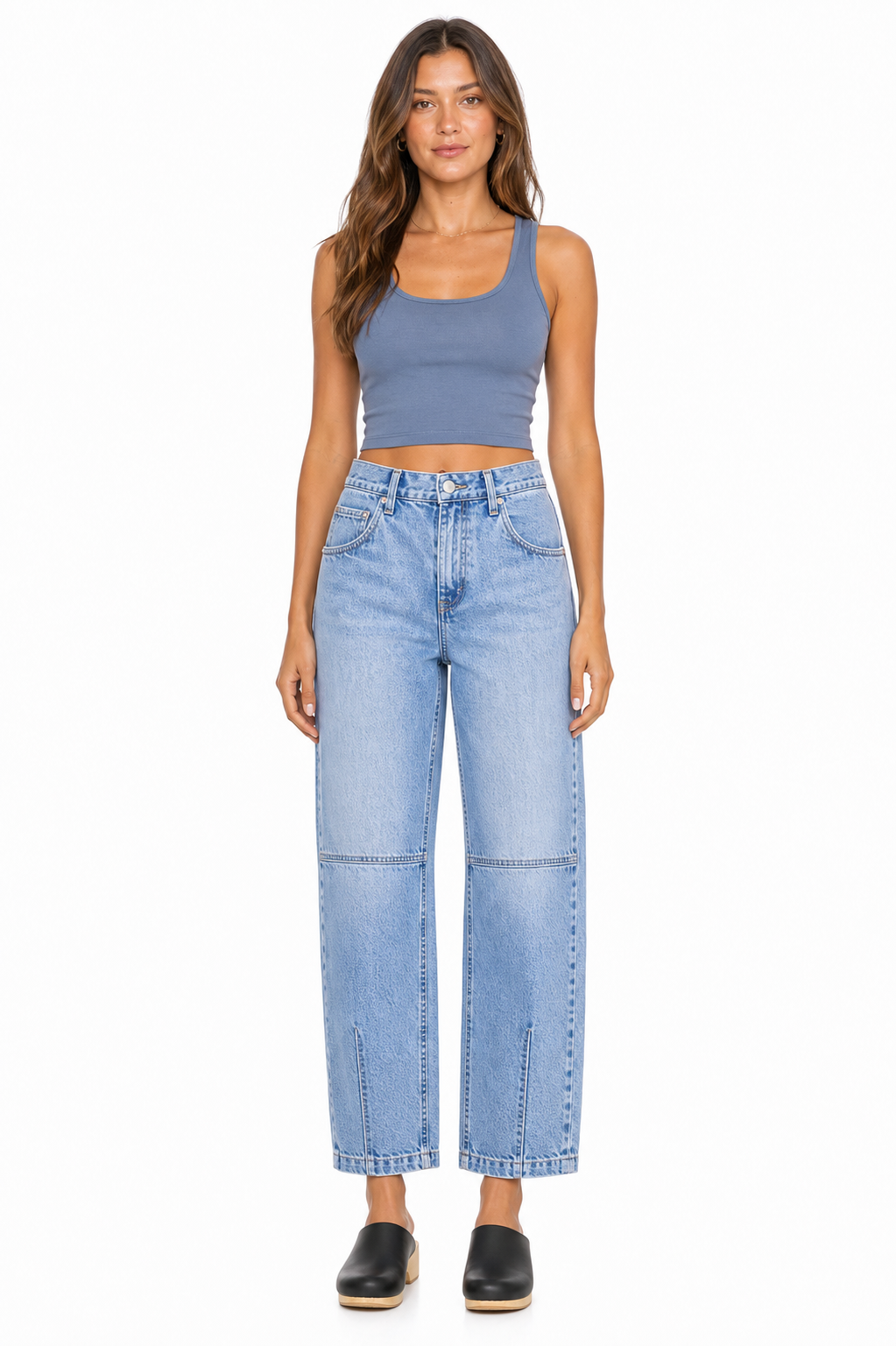 Sunzel Womens Cropped Cargo Jeans High Waisted Barrel Denim Pants Multi Pocket Smoothing Casual Utility Jeans