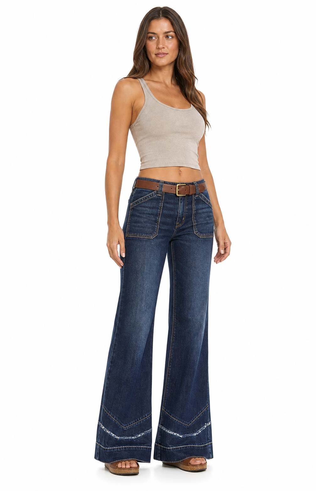 Sunzel Womens Washed Wide Leg Jeans High Waisted Denim Pants Belt Loop Pocket Smoothing Relaxed Vintage Jeans