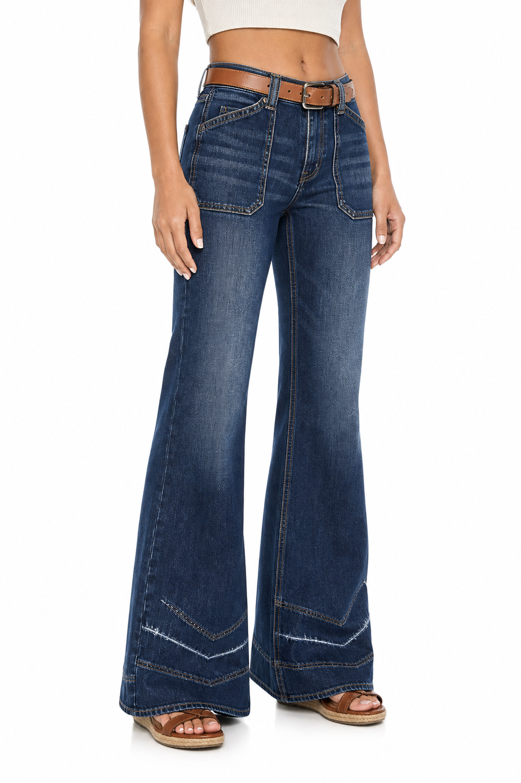 Sunzel Womens Washed Wide Leg Jeans High Waisted Denim Pants Belt Loop Pocket Smoothing Relaxed Vintage Jeans