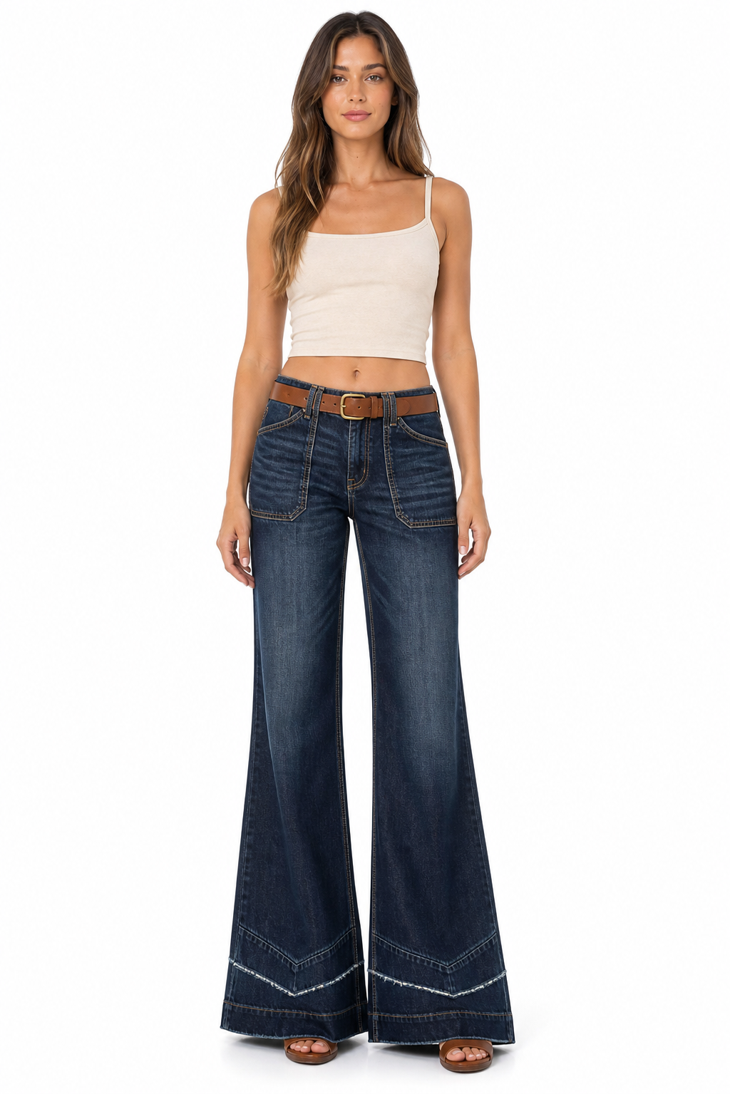 Sunzel Womens Washed Wide Leg Jeans High Waisted Denim Pants Belt Loop Pocket Smoothing Relaxed Vintage Jeans