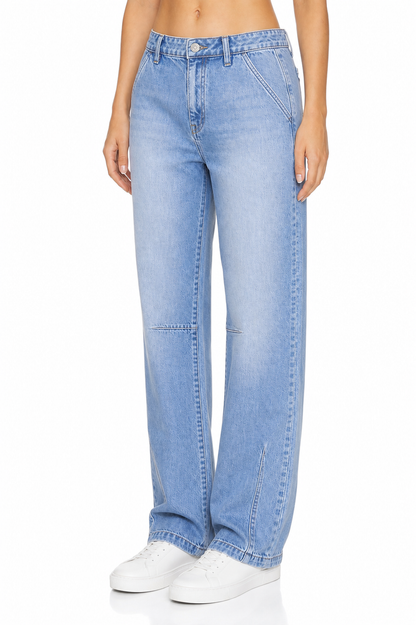 Sunzel Womens Cropped Wide Leg Jeans High Waisted Denim Pants Pocket Smoothing Relaxed Straight Casual Jeans