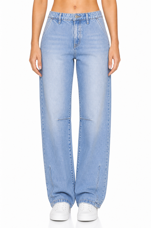 Sunzel Womens Cropped Wide Leg Jeans High Waisted Denim Pants Pocket Smoothing Relaxed Straight Casual Jeans