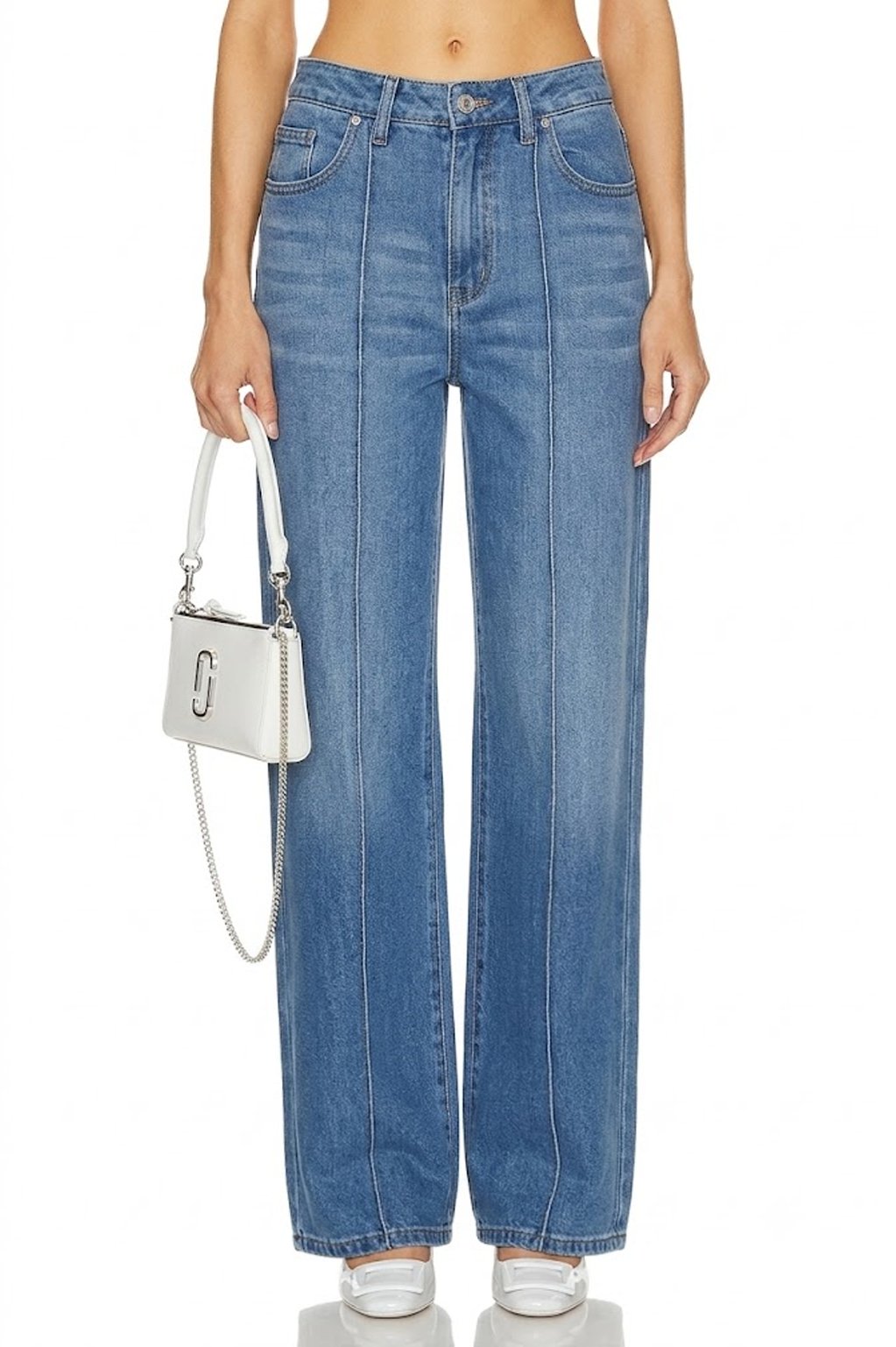 Sunzel Womens Wide Leg Jeans High Waisted Denim Pants, Seam Front Loose Vintage Jeans with Pockets Casual Streetwear