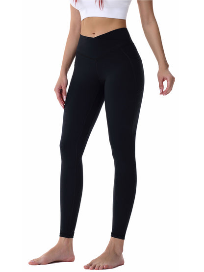 28" Workout Leggings - V Cross Waist with Pockets