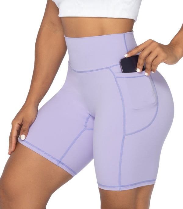 8" Biker Shorts for Women with Pockets