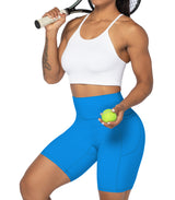 8" Biker Shorts for Women with Pockets