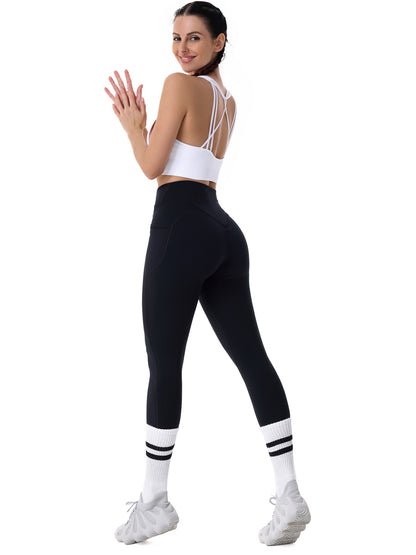 28" Workout Leggings - V Cross Waist with Pockets