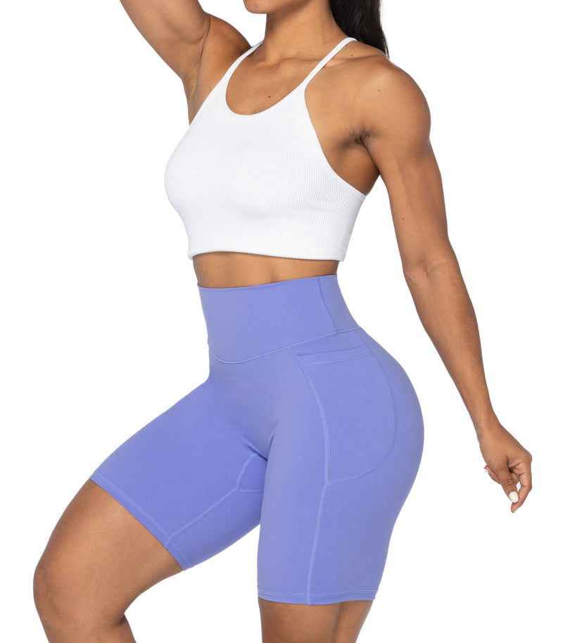 8" Biker Shorts for Women with Pockets